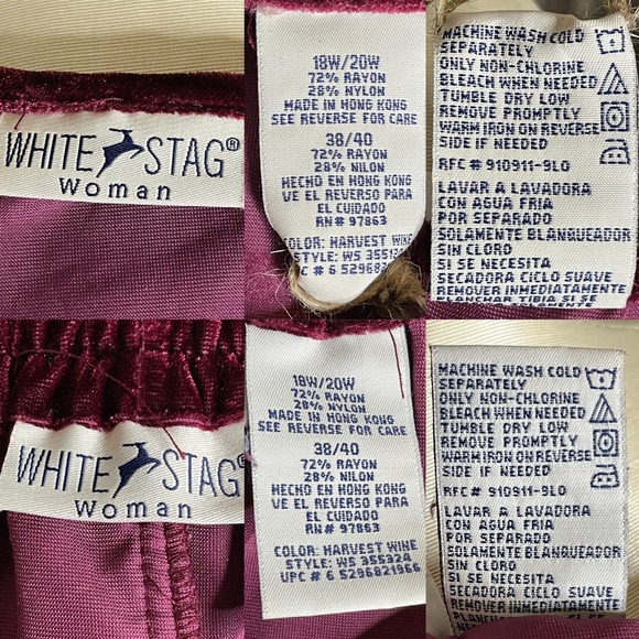 Vintage 90s Dark Red Velvet Skirt Set Dark Bohemian Butterfly Embroidered 18 20 - Picture 4 of 16